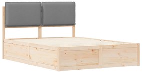 vidaXL Σκελετός Κρεβατιού με Επενδεδυμένο Κεφαλάρι Ανοιχτό γκρι