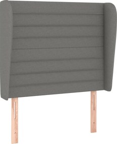 vidaXL Κρεβάτι Boxspring με Στρώμα Σκούρο Γκρι 100x200 εκ. Υφασμάτινο