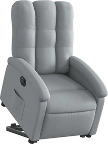 vidaXL Πολυθρόνα Ηλεκ. Ανακλινόμενη Ανύψωση Αν. Γκρι Υφασμάτινη
