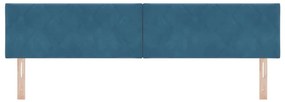 vidaXL LED Κεφαλάρι με φώτα λωρίδας LED Σκούρο Μπλε 200 cm Βελούδο