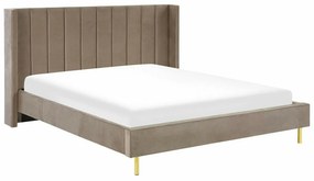 Κρεβάτι Berwyn 599, Διπλό, Ανοιχτό καφέ, 180x200, Ταπισερί, Τάβλες για Κρεβάτι, 205x222x115cm, 63 kg | Epipla1.gr