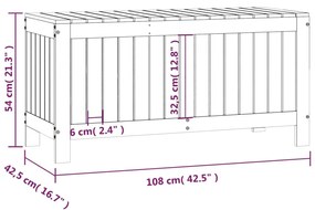 Μπαούλο Αποθήκευσης Κήπου 76x42,5x54 εκ. Μασίφ Ξύλο Πεύκου - Καφέ