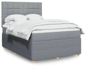 ΚΡΕΒΑΤΙ BOXSPRING ΜΕ ΣΤΡΩΜΑ ΑΝΟΙΧΤΟ ΓΚΡΙ 140X200 ΕΚ. ΥΦΑΣΜΑΤΙΝΟ 3292079