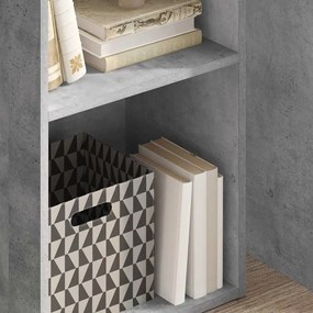 vidaXL Βιβλιοθήκη με 2 Ράφια Γκρι Σκυροδεμ. 40x30x76,5 εκ. Μοριοσανίδα