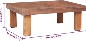 vidaXL Τραπεζάκι Σαλονιού 60x45x23 εκ. από Μασίφ Μαόνι