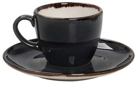 Φλυτζάνι Πορσελάνινο με Πιατάκι Terra TLG112K6 90ml Grey Espiel Porcelain