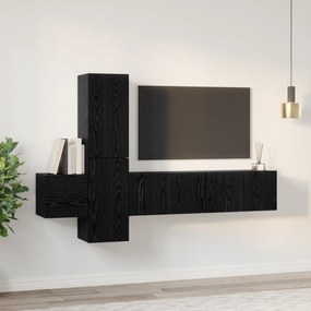 vidaXL Σετ επίπλου τηλεόρασης 5 pcs Μαύρη δρυς Επεξεργασμένο ξύλο