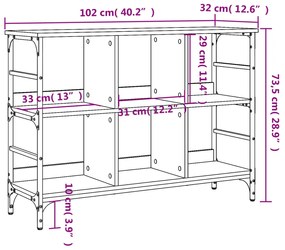 Μπουφές Μαύρος 102 x 32 x 73,5 εκ. από Επεξεργασμένο Ξύλο - Μαύρο