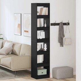 vidaXL Βιβλιοθήκη Μαύρη Οξυά 40 x 30 x 198 εκ. Επεξεργασμένο ξύλο