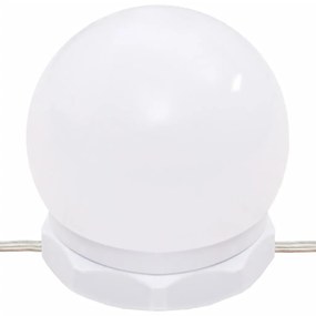 vidaXL Μπουντουάρ Σετ με LED Γυαλιστερό λευκό από Επεξεργασμένο Ξύλο
