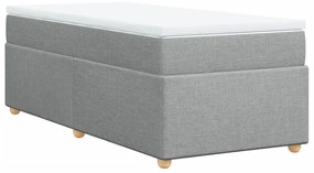 vidaXL Κρεβάτι Boxspring με Στρώμα Ανοιχτό Γκρι 100x200 εκ. Υφασμάτινο