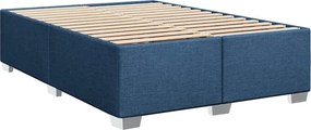 vidaXL Κρεβάτι Boxspring με Στρώμα Μπλε 140x190 εκ. Υφασμάτινο