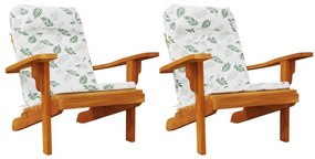 Μαξιλάρια Καρέκλας Adirondack 2 τεμ. Σχ. Φύλλα Ύφασμα Oxford - Πράσινο