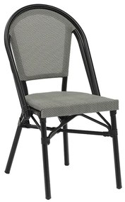 Καρέκλα Paris αλουμίνιο μαύρο-textilene ασπρόμαυρο Υλικό: Aluminium tube. Dia.28xT1.5mm. Seat/Back: Textilene 4x4 216-000015