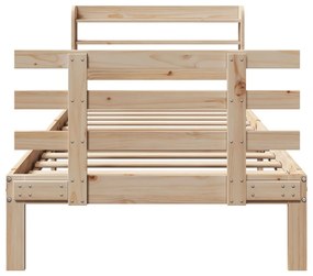 vidaXL Πλαίσιο Κρεβατιού Κεφαλάρι 75x190εκ. Μασίφ Πεύκο