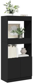 vidaXL Ντουλάπι Μαύρο 63x33x140 εκ. από Επεξεργασμένο Ξύλο