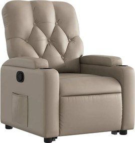 vidaXL Πολυθρόνα Ανακλινόμενη με Ανύψωση Καπουτσίνο Συνθ. Δέρμα