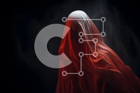 Intra Συλλεκτικό Ξύλινο Παζλ Plywood 4mm - Mysterious Red Ghost in the Dark with Smoke Σε Ξύλινο Κουτί - Διαστάσεις Puzzle: 10x10 cm – 25 κομμάτια