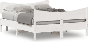vidaXL Σκελετός Κρεβ. Χωρίς Στρώμα Λευκό 135x190 εκ Μασίφ Πεύκο