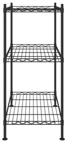 vidaXL Ραφιέρα Αποθήκευσης 3 Επιπέδων Μαύρη 60 x 35 x 76 εκ. 150 κιλά