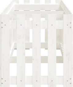 vidaXL Ζαρντινιέρα με Σχέδιο Φράχτη Λευκή 200x50x50 εκ. Μασίφ Πεύκο