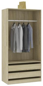 vidaXL Ντουλάπα Χρώμα Sonoma Δρυς 100 x 50 x 200 εκ. από Επεξ. Ξύλο