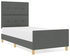 vidaXL Σκελετός Κρεβατιού Σκούρο Γκρι 90x200 εκ. Υφασμάτινος