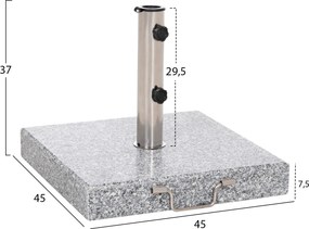ΒΑΣΗ ΟΜΠΡΕΛΑΣ ΓΡΑΝΙΤΗ 40KG ΜΕ ΧΕΡΟΥΛΙ &amp; ΡΟΔΕΣ HM6564--ΣΩΛΗΝΑΣ ΔΙΑΜΕΤΡΟΥ Φ48