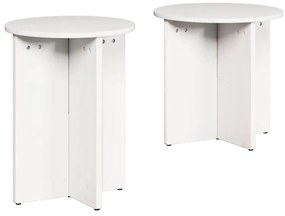 vidaXL Τραπεζάκι σαλονιού 2 pcs Λευκό 41.5 x 41.5 x 41 εκ