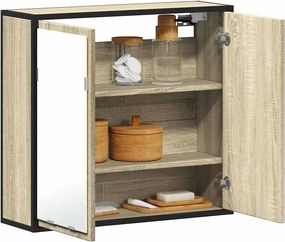 vidaXL Ντουλάπι Καθρέφτη Μπάνιου Sonoma Δρυς 65 x 20 x 60 εκ. από Τεχνητό Ξύλο