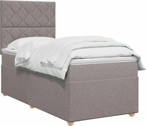vidaXL Κρεβάτι box spring με στρώμα Taupe 90 x 200 cm Ύφασμα