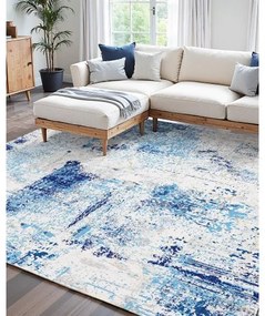 VEVOR Large Area Rug 5x7 ft Anti-Skid and Tear-Resistant Floor Mat Modern Blue