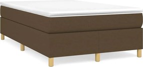 vidaXL Κρεβάτι Boxspring με Στρώμα Σκούρο Καφέ 120x190 εκ Υφασμάτινο