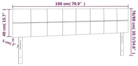 Κεφαλάρι Κρεβατιού LED Κρεμ 180x5x78/88 εκ. Υφασμάτινο - Κρεμ