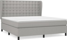 vidaXL Κρεβάτι Boxspring με Στρώμα Αν. Πράσινο 160x200εκ Υφασμάτινο