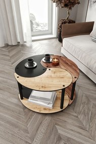 Τραπεζάκι Σαλονιού 3 τεμαχίων Καρυδιά 70x70x38 cm