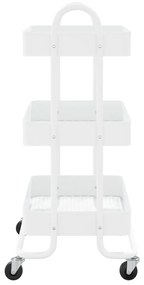 vidaXL Τροχήλατη Βάση 3 Επιπέδων Λευκή 43 x 34 x 79 εκ. από Ατσάλι