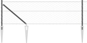 vidaXL Στύλος Περιφράξεων Γκρι 50 x 0,6 m (πλέγμα 50 mm)
