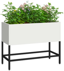 vidaXL Αναδιπλούμενη Κηπευτική Γλάστρα 60x26x45 εκ Λευκός Χάλυβας
