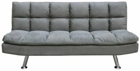 Καναπές κρεβάτι Mesa 185, Λειτουργία ύπνου, Ανοιχτό γκρι, 182x92x88cm, Πόδια: Μεταλλικά