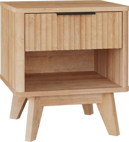 Κομοδίνο Hamea pakoworld mdf σε φυσική απόχρωση 45x39.5x50.2εκ