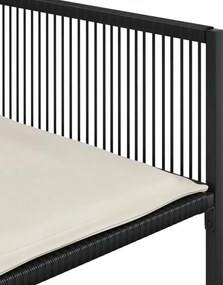 vidaXL Σετ Τραπεζαρίας Κήπου 9 τεμ Μαύρο από Συνθ. Ρατάν με Μαξιλάρια