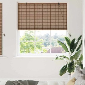 vidaXL Ρολό Παραθύρου με κουρτίνες Καφέ 140 x 160 cm Μπαμπού