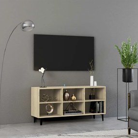vidaXL Έπιπλο Τηλεόρασης Καπνιστή Δρυς 103,5x30x50 εκ Μεταλλικά Πόδια