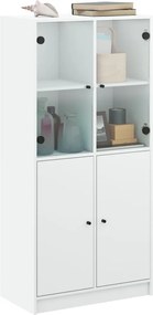 vidaXL Ντουλάπι με Πόρτες Λευκό 68x37x142 εκ. από Επεξεργασμένο Ξύλο