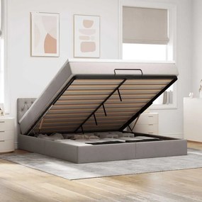 VidaXL Οθωμανικό κρεβάτι με στρώμα Taupe 160x200cm ύφασμα