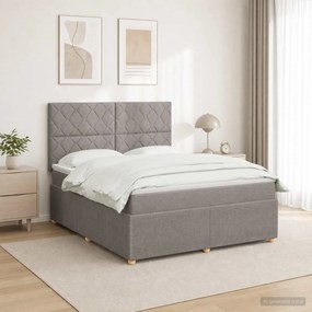 vidaXL Κρεβάτι box spring με στρώμα Taupe 160 x 200 cm Ύφασμα