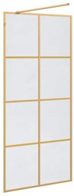 vidaXL Τοίχος Ντους Walk-in Χρυσό 90 x 195 cm σκληρυμένο γυαλί
