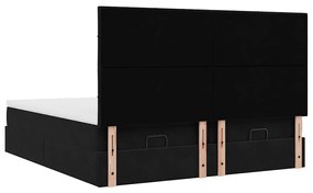 Οθωμανικό κρεβάτι με στρώματα Μαύρο 180x200cm Velvet 3313774