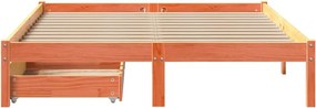 vidaXL Σκελετός Κρεβ. Χωρίς Στρώμα Καφέ Κεριού 135x190 εκ Μασίφ Πεύκο